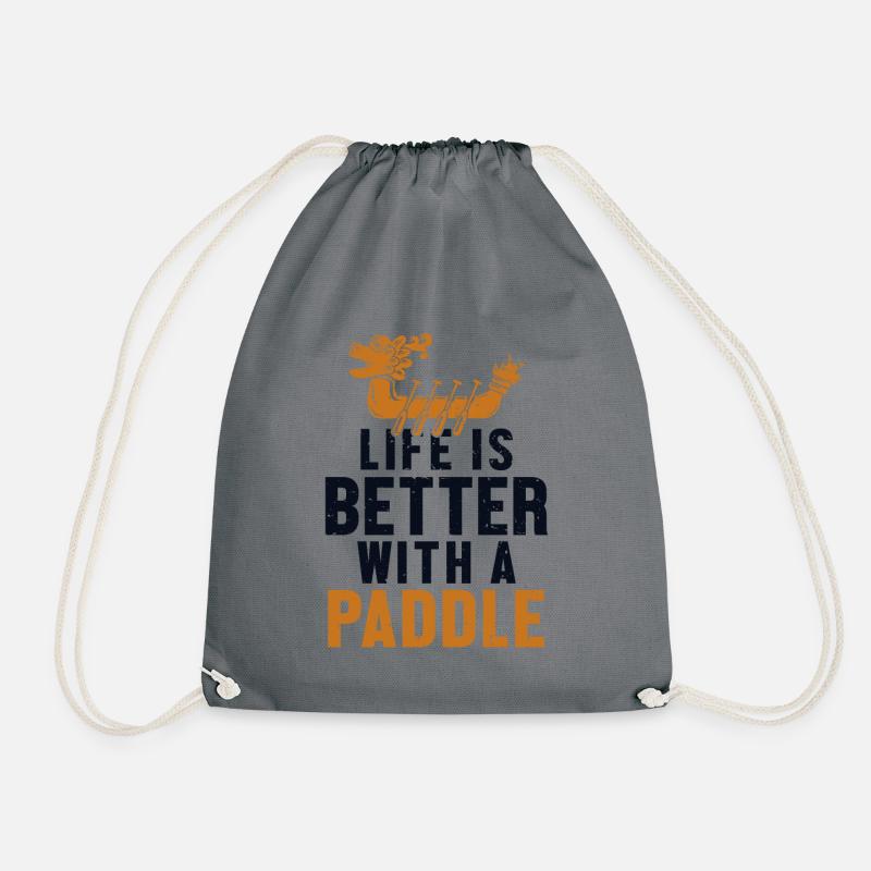 Das Leben ist besser mit einem Paddle Paddler Drummer - Turnbeutel - Grau