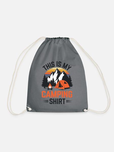 This Is My Camping Shirt 3 x5400 - Turnbeutel - Grau
