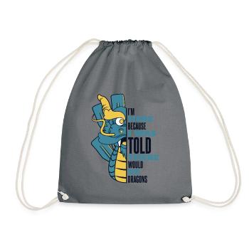 Was Told There Would Be Dragons Paddler Drummer - Drawstring Bag - grey - Front
