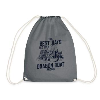 Die besten Tage verbringt man mit dem Drachenboot-Rennteam - Turnbeutel - Grau - Vorne