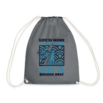 Life Is More Boatiful On A Dragon Boat Drummer - Drawstring Bag - grey - Front