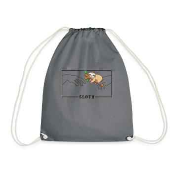 Michelangelo Creation of Adam Sloth Folivora - Drawstring Bag - grey - Front