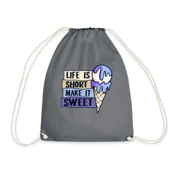 La vie est courte Make It Sweet Gelato Maker Lover - Sac de sport léger - gris - Devant