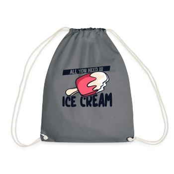 Tout ce dont vous avez besoin est une sorbetière Gelato Lover Ice - Sac de sport léger - gris - Devant
