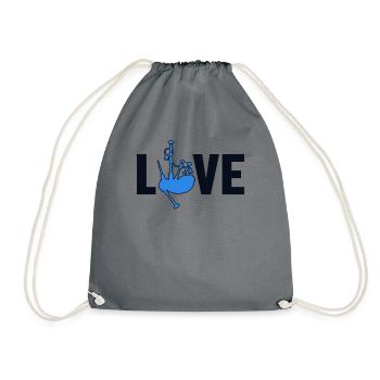 Dudelsack Liebe Great Highland Dudelsack Unterricht - Turnbeutel - Grau - Vorne