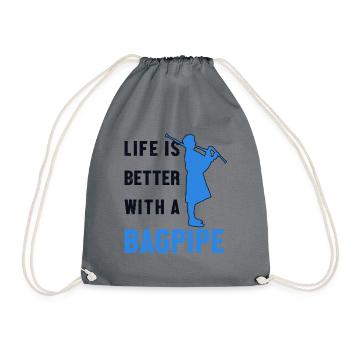 La vie est meilleure avec un joueur de cornemuse - Sac de sport léger - gris - Devant