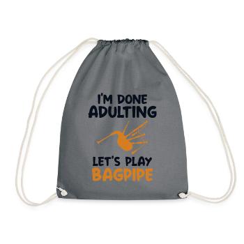 Fini Adulte Jouons à la cornemuse Blowpipe Player - Sac de sport léger - gris - Devant