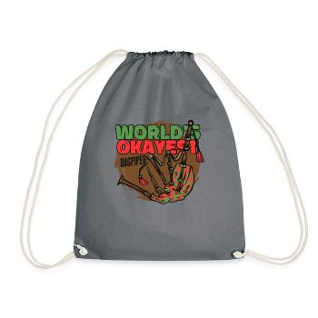 Der Okayste Dudelsackspieler der Welt Dudelsackunterricht Blasrohr - Turnbeutel - Grau - Vorne
