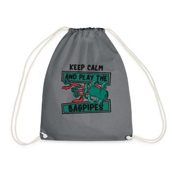 Restez calme et jouez du joueur de cornemuse - Sac de sport léger - gris - Devant
