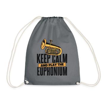 Restez calme et jouez de l’instrument euphonium - Sac de sport léger - gris - Devant