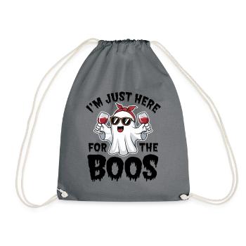 I'm just here for the Boos Halloween Party - Drawstring Bag - grey - Front