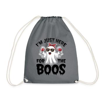 I'm just here for the Boos Halloween Party - Drawstring Bag - grey - Front