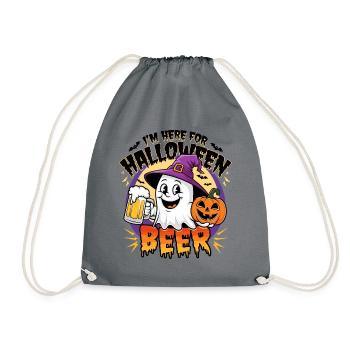 Lustiger Geist I'm here for Halloween Beer - Drawstring Bag - grey - Front