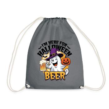 Lustiger Geist I'm here for Halloween Beer - Drawstring Bag - grey - Front