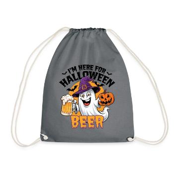 Lustiger Geist I'm here for Halloween Beer - Drawstring Bag - grey - Front