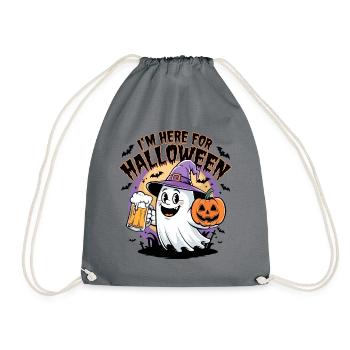 Lustiger Geist I'm here for Halloween - Drawstring Bag - grey - Front