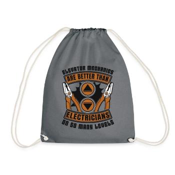 Better Than Electricians Repair Inspector - Drawstring Bag - grey - Front