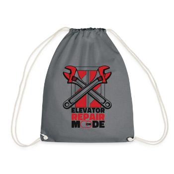 Elevator Repair Mode On Repair Inspector Elevator - Drawstring Bag - grey - Front