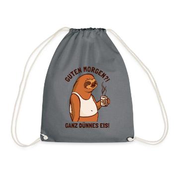 Guten Morgen Ganz Dünnes Eis Pilosa Folivora - Drawstring Bag - grey - Front