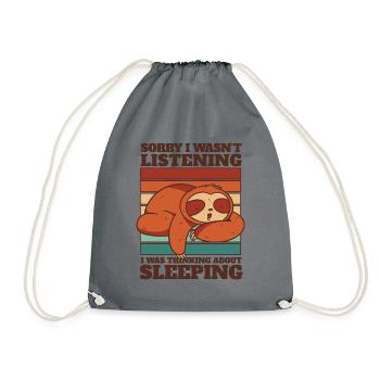 Was Thinking About Sleeping Pilosa Folivora Lover - Drawstring Bag - grey - Front