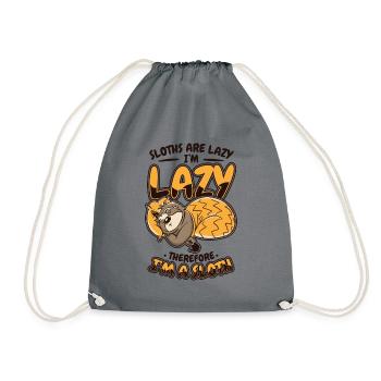 Sloths Are Lazy I'm Lazy Therfore I'm A Sloth - Drawstring Bag - grey - Front