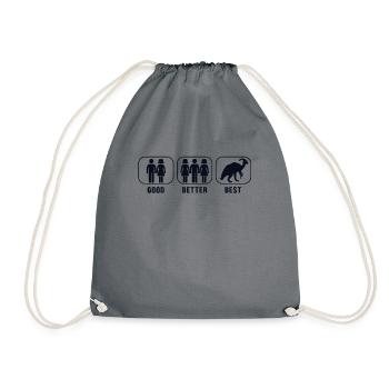 Good Better Best Parasaurolophus Dinosaur - Drawstring Bag - grey - Front