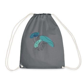 Lineart Parasaurolophini Hadrosauridae Lover - Drawstring Bag - grey - Front