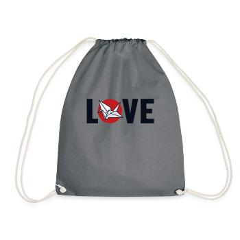 Origami amour grue en papier pliant hibou maître - Sac de sport léger - gris - Devant
