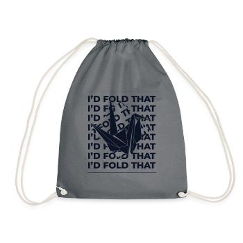 I'd Fold That Owl Paper Crane Folding Master - Drawstring Bag - grey - Front