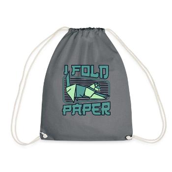Je plie le papier pliant hibou papier grue maître - Sac de sport léger - gris - Devant