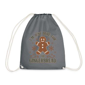 Gingerbread Lebkuchenmann Lebkuchen Weihnachten - Turnbeutel - Grau - Vorne
