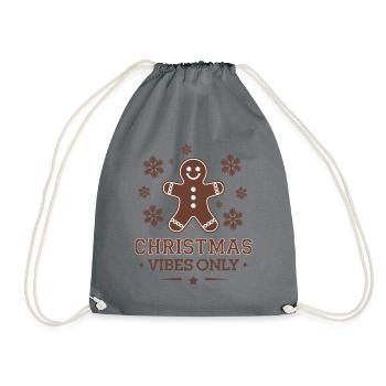 Gingerbread Man Christmas Vibes Only - Turnbeutel - Grau - Vorne