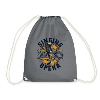 Singing Opera Opera House Vocalist Tenor Singer - Drawstring Bag - grey - Front