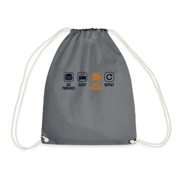 Manger Dormir Plus de crêpes Répéter les recettes Amoureux - Sac de sport léger - gris - Devant