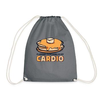 Flipping Pancakes Is My Cardio Recipes Lover - Drawstring Bag - grey - Front