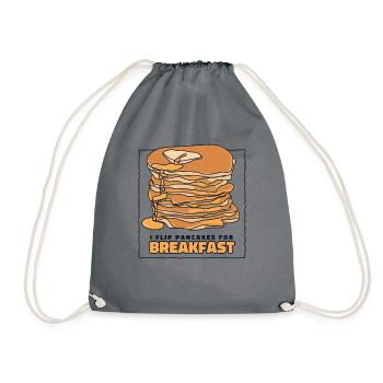I Flip Pancakes For Breakfast Recipes Flapjack - Drawstring Bag - grey - Front
