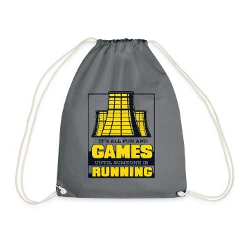 Until Someone Is Running Energy Uranium Nuclear - Drawstring Bag - grey - Front