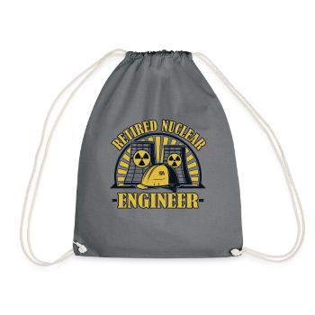 Retired Nuclear Engineer Energy Uranium Nuclear - Drawstring Bag - grey - Front
