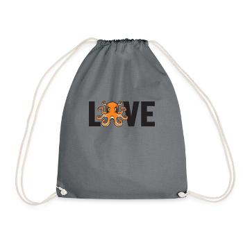 Octopus Love Octopodes Octopoda Cephalopoda Lover - Drawstring Bag - grey - Front