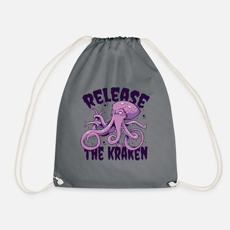 Release The Kraken Cephalopoda Octopodes Octopoda - Drawstring Bag - grey