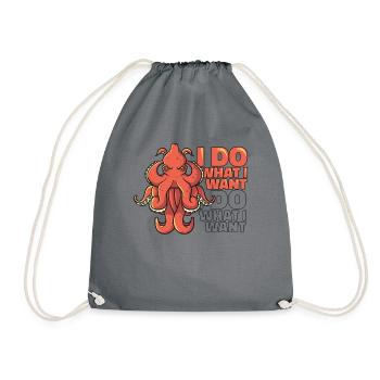 Ich mache, was ich will Oktopoden Octopoda Cephalopoda - Turnbeutel - Grau - Vorne