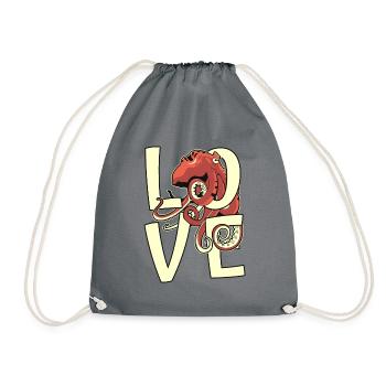 Love Octopodes Octopoda Cephalopoda Lover Octopus - Drawstring Bag - grey - Front