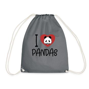 J’adore Pandas Panda Ours Ailuropoda Melanoleuca - Sac de sport léger - gris - Devant