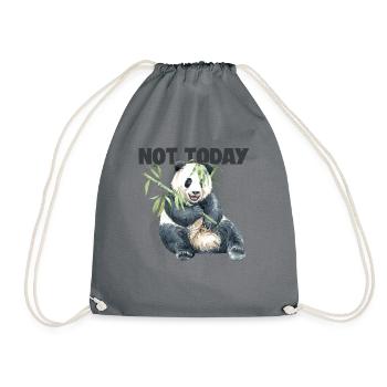 Nicht heute Pandabär Ailuropoda melanoleuca Riese - Turnbeutel - Grau - Vorne