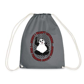 Ich dachte an Pandas Panda Bär Freund Riese - Turnbeutel - Grau - Vorne