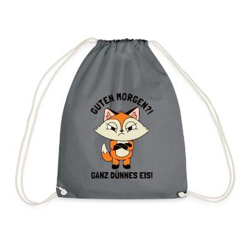 Guten Morgen Ganz Dünnes Eis Red Fox Canidae - Drawstring Bag - grey - Front