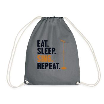 Eat Sleep Sing Repeat Opera House Tenor Singer - Drawstring Bag - grey - Front