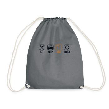Eat Sleep Sing Repeat Opera House Vocalist Opera - Drawstring Bag - grey - Front