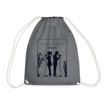 Opera Singer Chinese Hanzi Opera House Vocalist - Drawstring Bag - grey - Front
