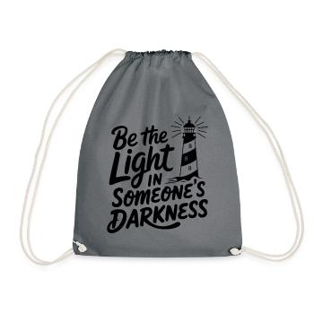 Lighthouse Motivational Saying - Positive Thinking - Drawstring Bag - grey - Front